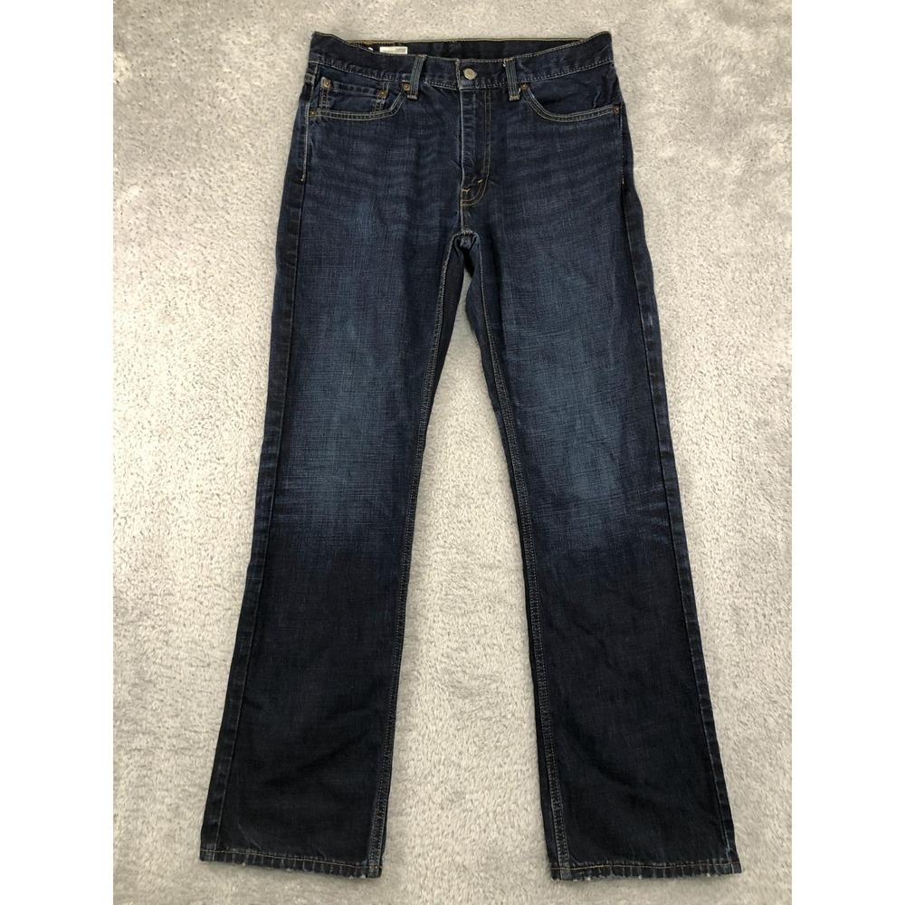 Levi's 527 Jeans Mens 33x32 Blue Slim Bootcut Distressed Denim
